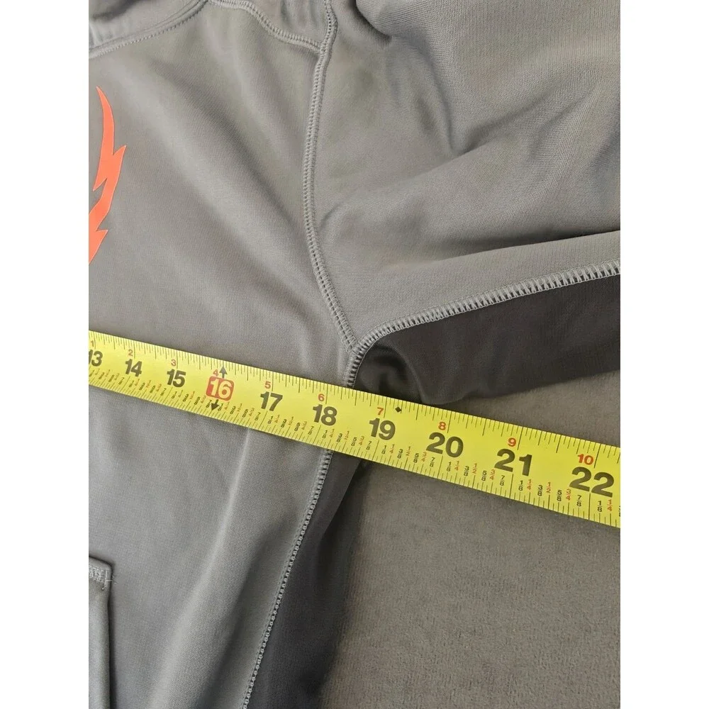 Nike Therma Fit Football Hoodie Youth Boys Large Gray Orange Fleece Pullover